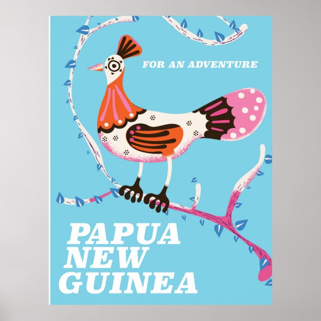 Póster Afiche de viaje de Papúa Nueva Guinea (Frente)