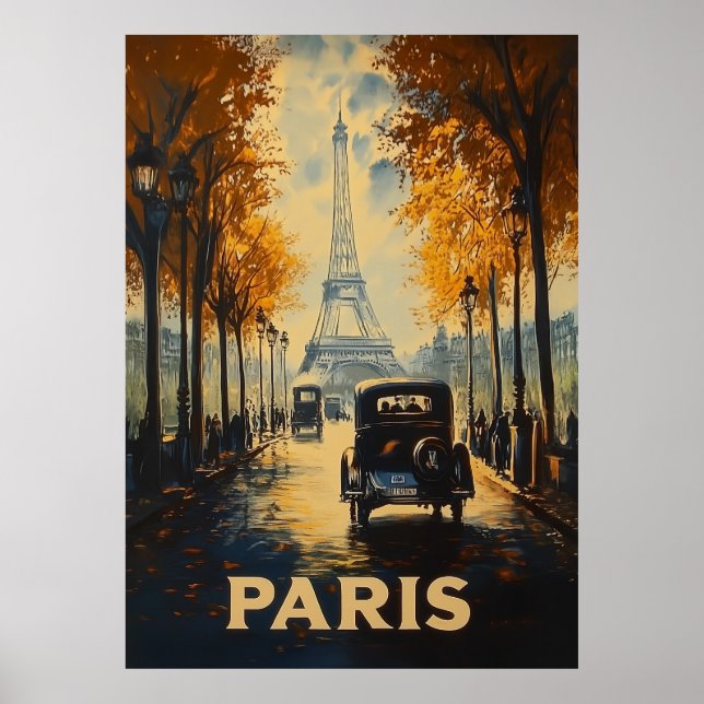 Póster Afiche de viaje de París de los años 30 (Frente)