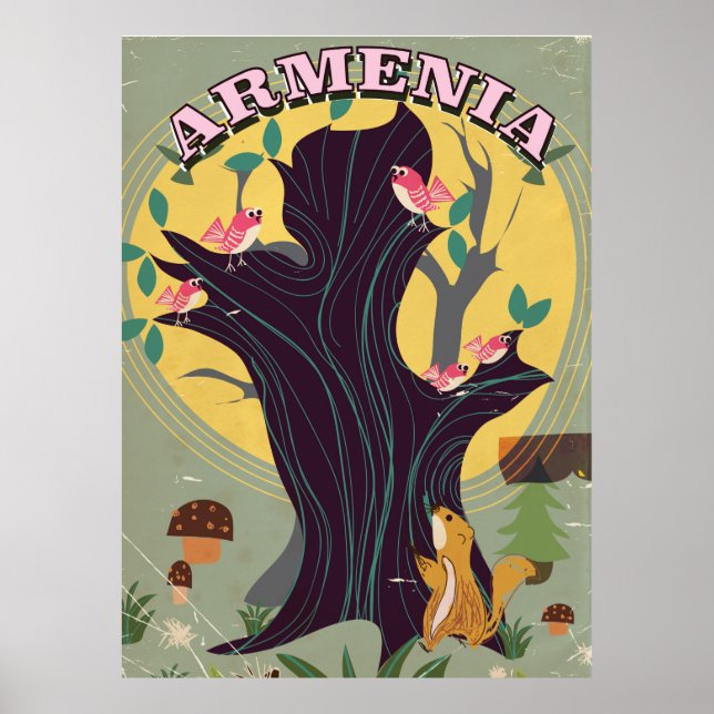 Póster Afiche de viaje de personalizado de Armenia (Frente)
