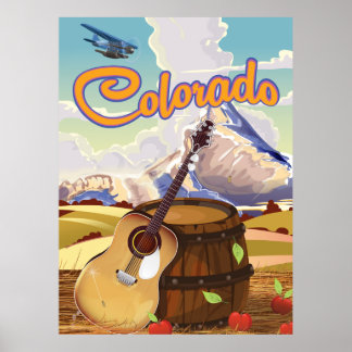Póster Afiche de viaje de personalizado de época de Color