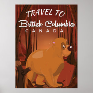 Póster Afiche de viaje de personalizados de Columbia Brit