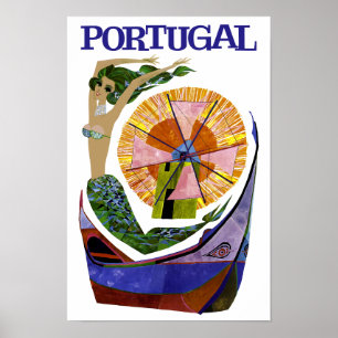 Póster Afiche de viaje de Portugal