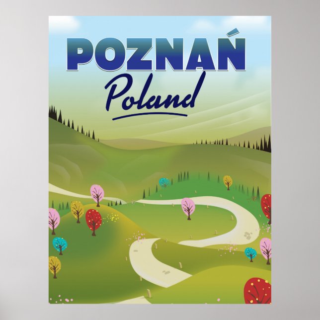 Póster Afiche de viaje de Poznań Poland. (Frente)