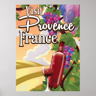 Póster Afiche de viaje de Provenza Francia Vieja