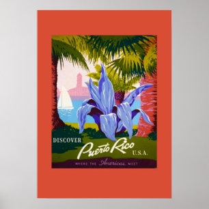 Póster Afiche de viaje de Puerto Rico