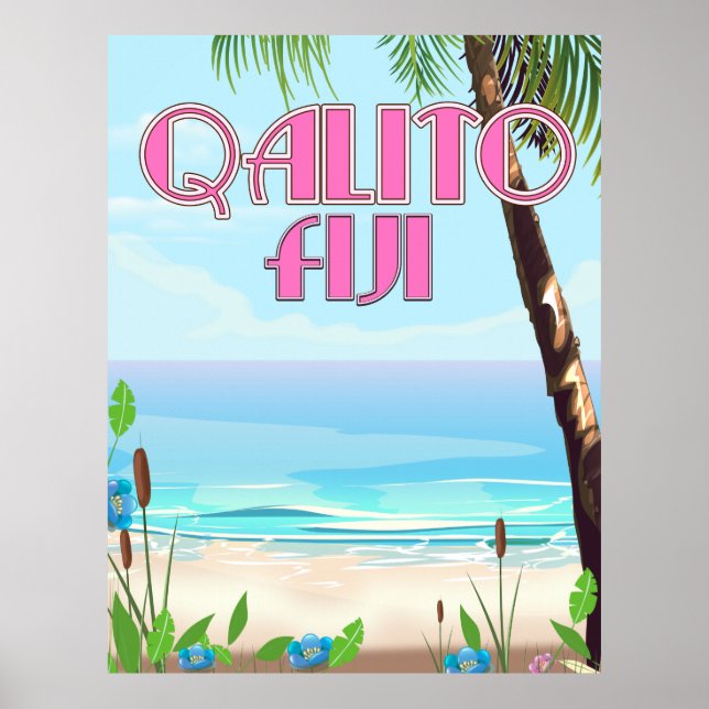 Póster Afiche de viaje de Qalito Fiyi (Frente)
