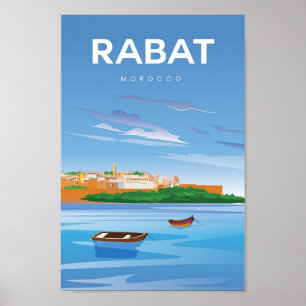Póster Afiche de viaje de Rabat Moroco