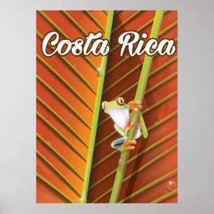 Póster Afiche de viaje de rana envenenada de Costa Rica
