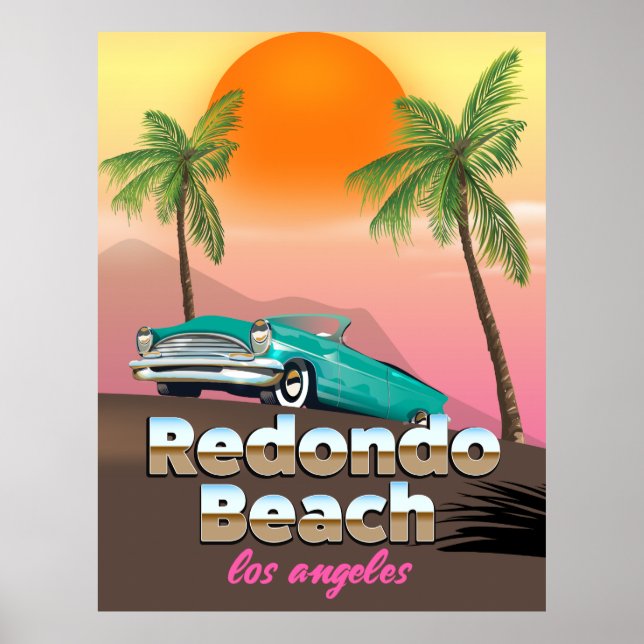 Póster Afiche de viaje de Redondo Beach LA (Frente)