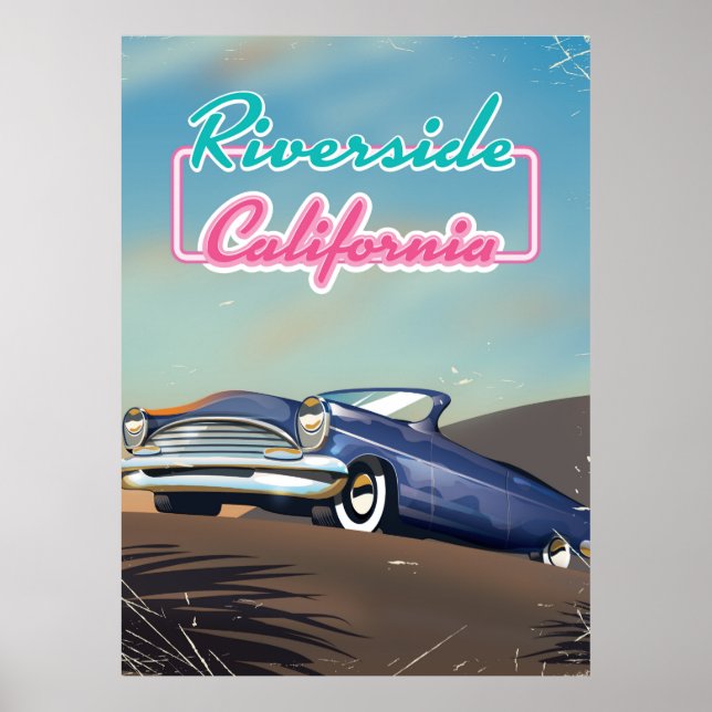 Póster Afiche de viaje de Riverside California (Frente)