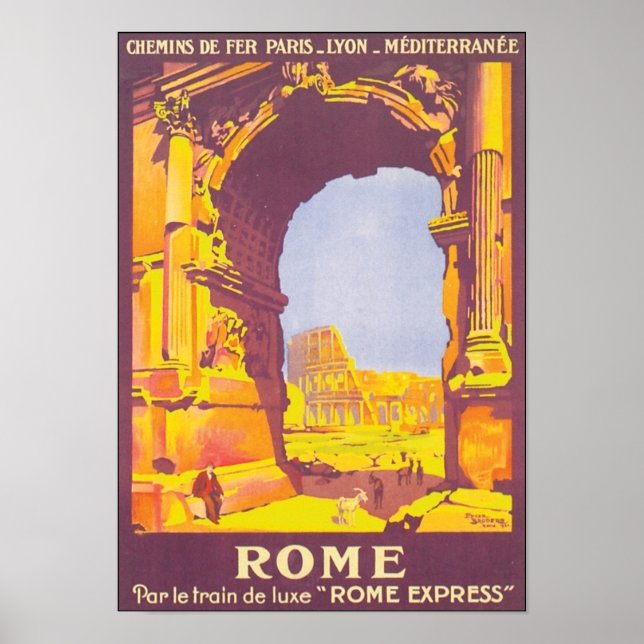 Póster Afiche de Viaje de Roma (Frente)