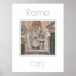 Póster Afiche de viaje de Roma Italia