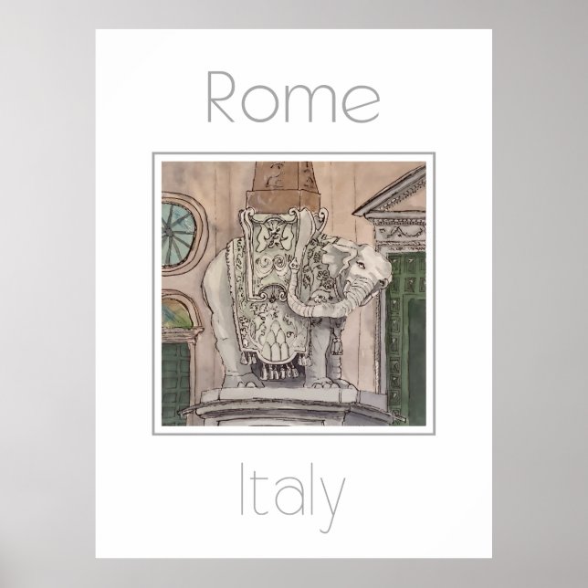 Póster Afiche de viaje de Roma Italia (Frente)