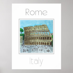 Póster Afiche de viaje de Roma Italia