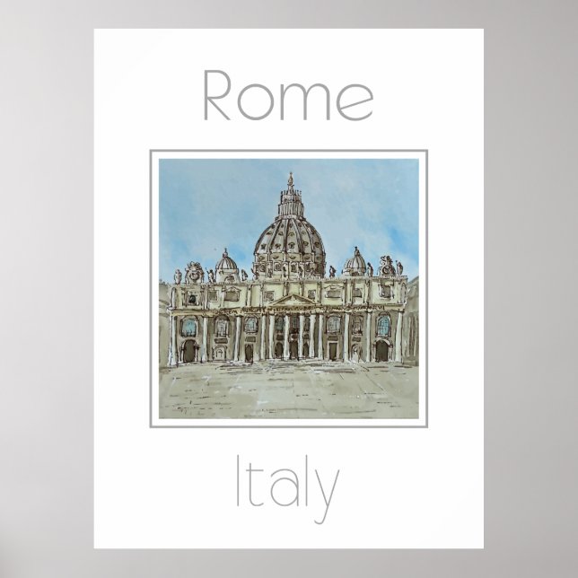Póster Afiche de viaje de Roma Italia (Frente)