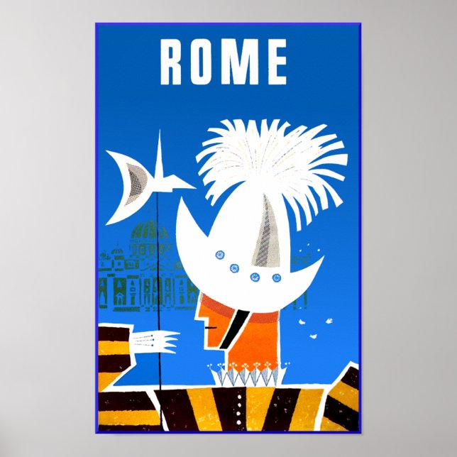Póster Afiche de viaje de Roma, Italia (Frente)