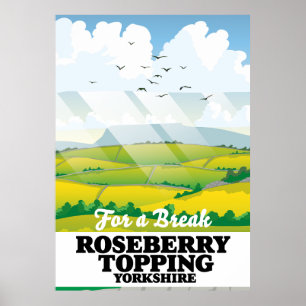 Póster Afiche de viaje de Roseberry Topping Yorkshire