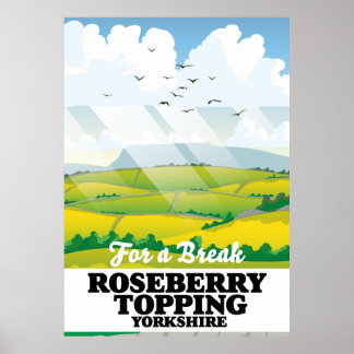 Póster Afiche de viaje de Roseberry Topping Yorkshire