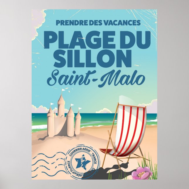 Póster Afiche de viaje de Saint-Malo, Francia (Frente)