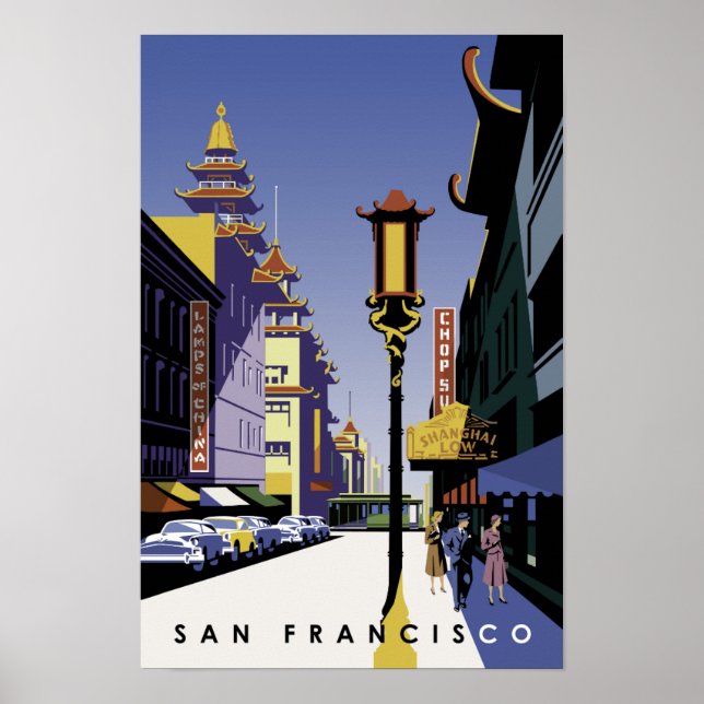 Póster Afiche de viaje de San Francisco (Frente)