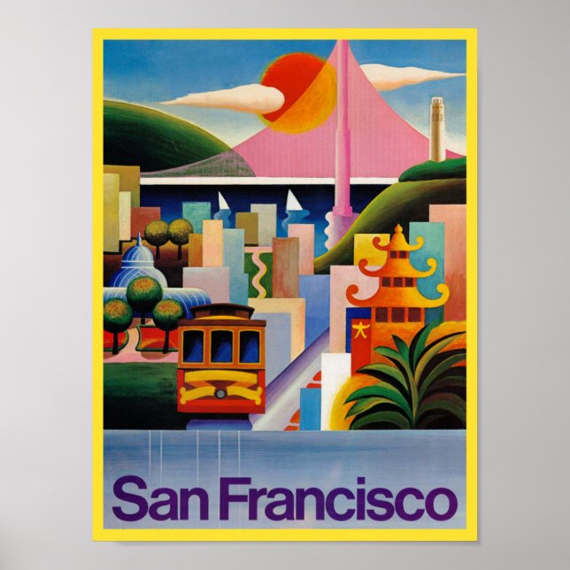Póster Afiche de viaje de San Francisco (Frente)
