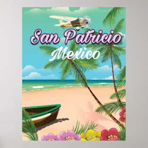 Póster Afiche de viaje de San Patricio México