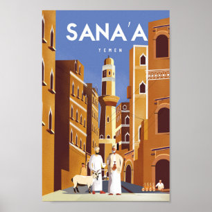 Póster Afiche de viaje de Sanaa Yemen