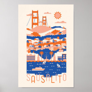 Póster Afiche de viaje de Sausalito
