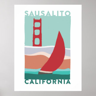 Póster Afiche de viaje de Sausalito
