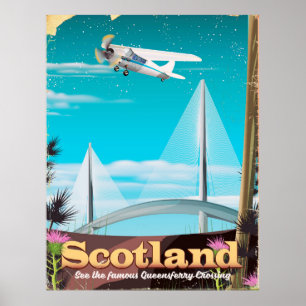 Póster Afiche de viaje de Scotland Queensferry Crossing