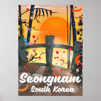 Póster Afiche de viaje de Seongnam, Corea del Sur