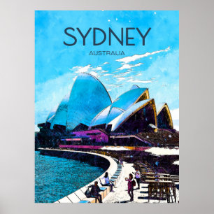 Póster Afiche de viaje de Sídney