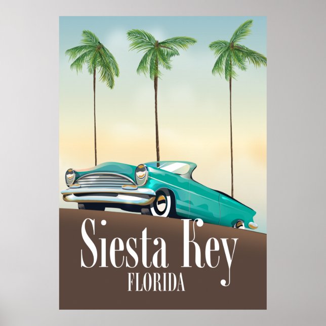Póster Afiche de viaje de Siesta Key Florida (Frente)
