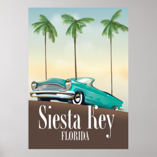 Póster Afiche de viaje de Siesta Key Florida