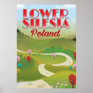 Póster afiche de viaje de Silesia Polonia baja
