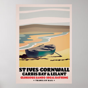 Póster Afiche de viaje de St Ives Cornwall