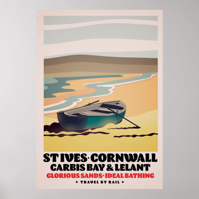 Póster Afiche de viaje de St Ives Cornwall (Frente)