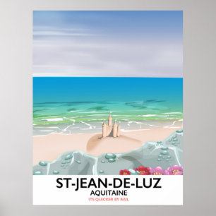 Póster Afiche de viaje de St-Jean-de-Luz, Aquitaine