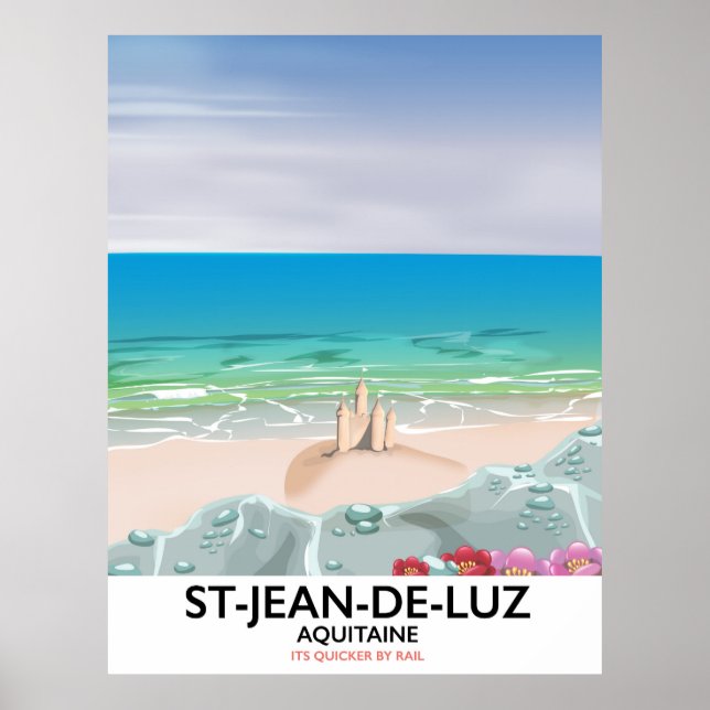 Póster Afiche de viaje de St-Jean-de-Luz, Aquitaine (Frente)