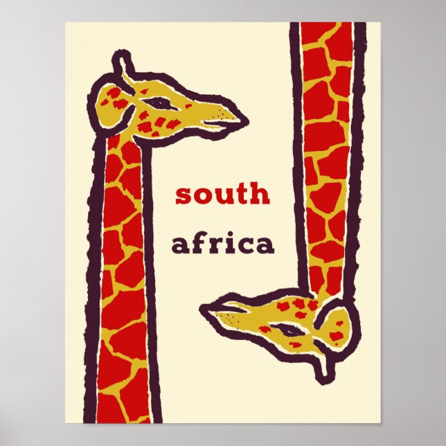 Póster Afiche de viaje de Sudáfrica (Frente)