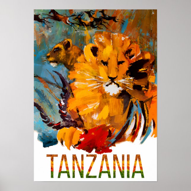 Póster Afiche de viaje de Tanzania (Frente)