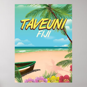 Póster Afiche de viaje de Taveuni en Fiyi