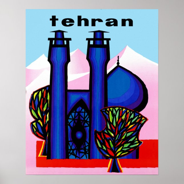 Póster Afiche de viaje de Teherán, Irán (Frente)