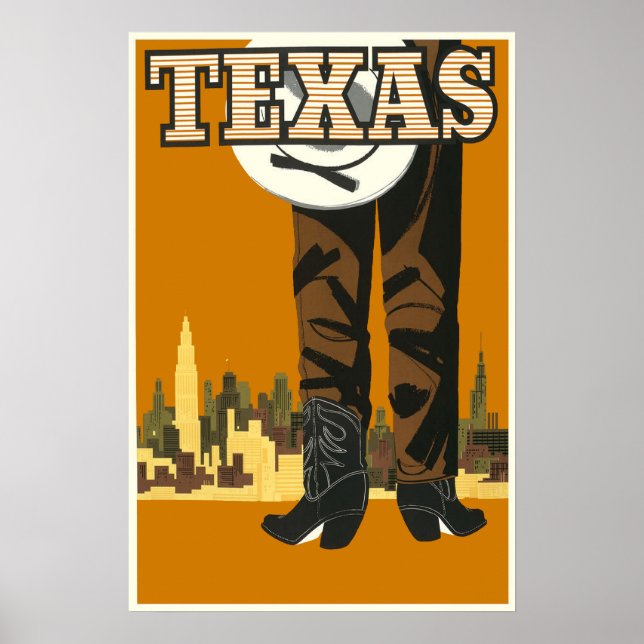 Póster Afiche de viaje de Texas (Frente)