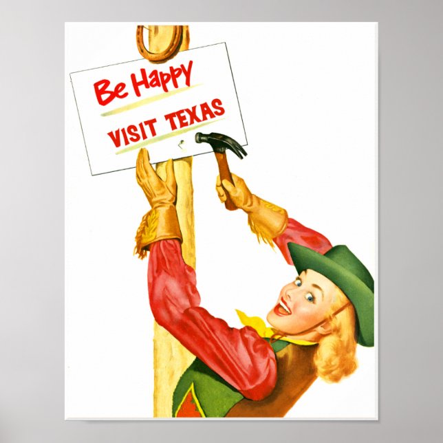 Póster Afiche de viaje de Texas (Frente)