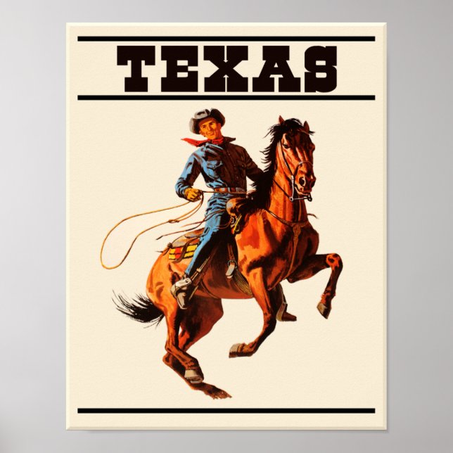 Póster Afiche de viaje de Texas (Frente)