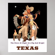 Afiche de viaje de Texas