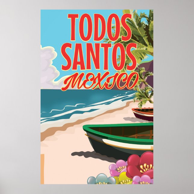 Póster Afiche de viaje de Todos Santos México (Frente)