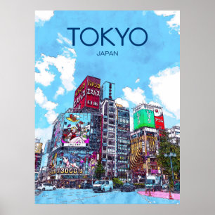 Póster Afiche de viaje de Tokio