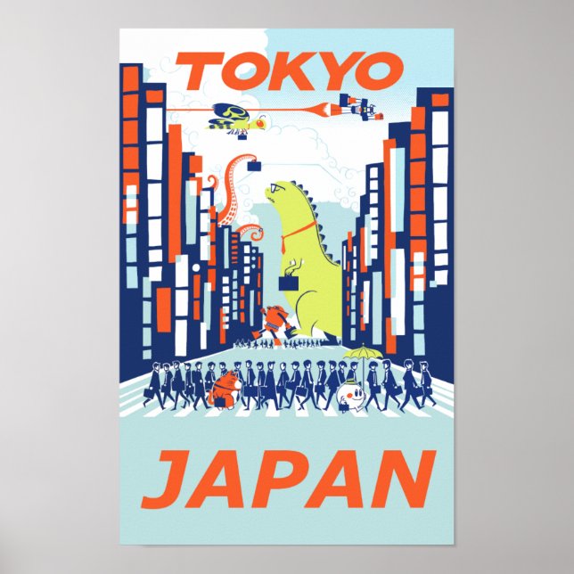 Póster Afiche de viaje de Tokio, Japón (Frente)